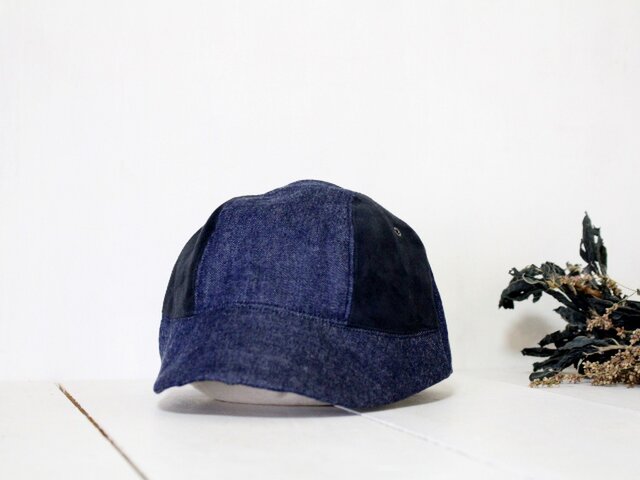 LOKACAP|8oz KOJIMADENIM×SUEDELEATHER【M59/L61cm】の画像1枚目