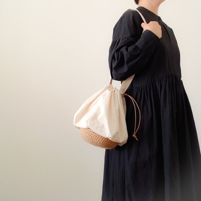 Drawstring bag Cotton キナリの画像1枚目
