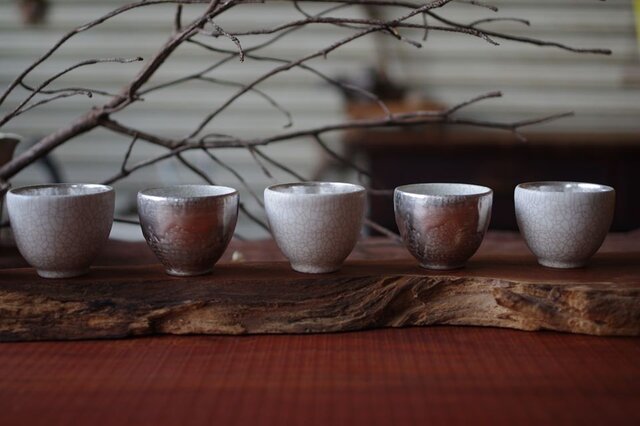 茶杯 銀彩×ビードロ 谷井直人 | iichi 日々の暮らしを心地よく