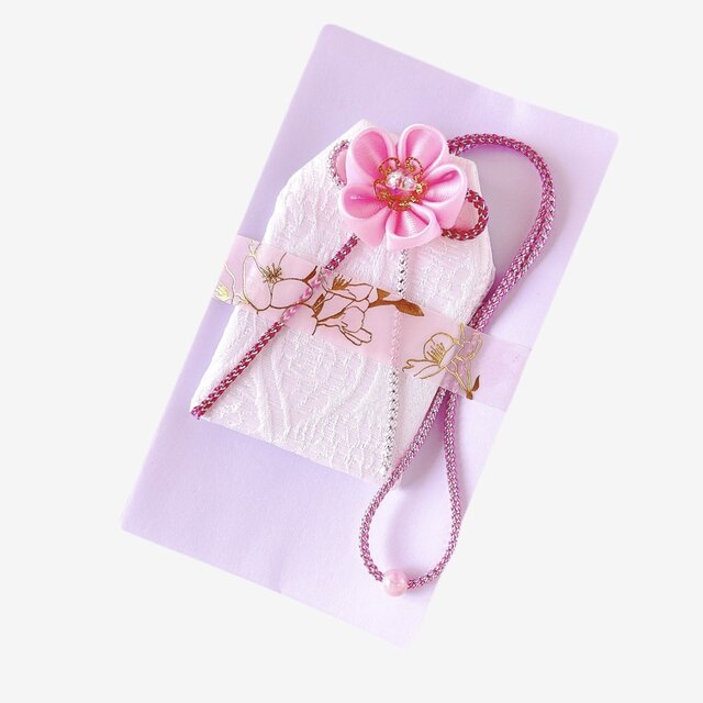 特集掲載】桜のお守り袋〈サイズオーダー可〉（手縫い・つまみ細工／元