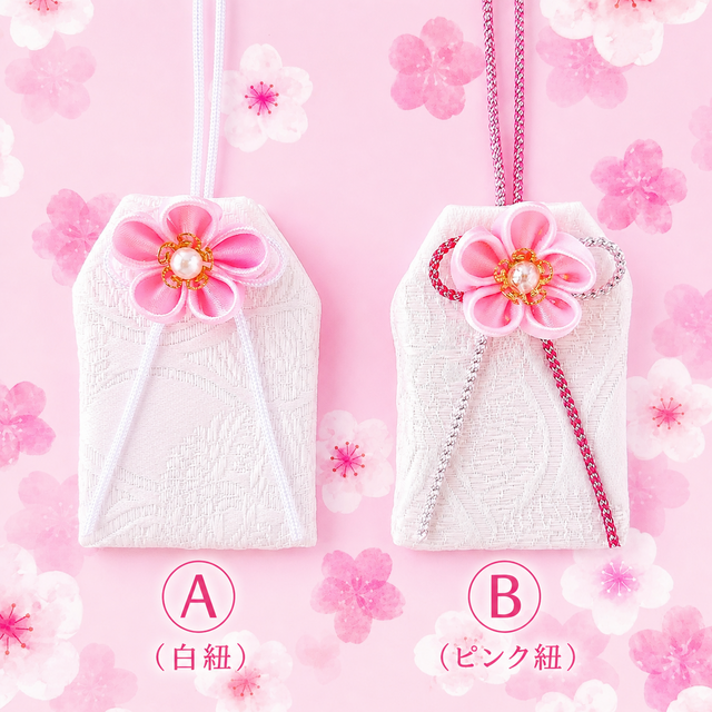 特集掲載】桜のお守り袋〈サイズオーダー可〉（手縫い・つまみ細工／元