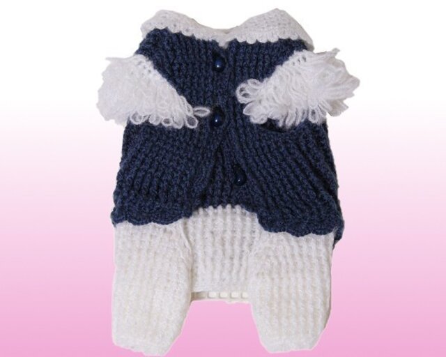 胸-45オーダー手編み 手作りのわんちゃん犬服つなぎ(秋冬