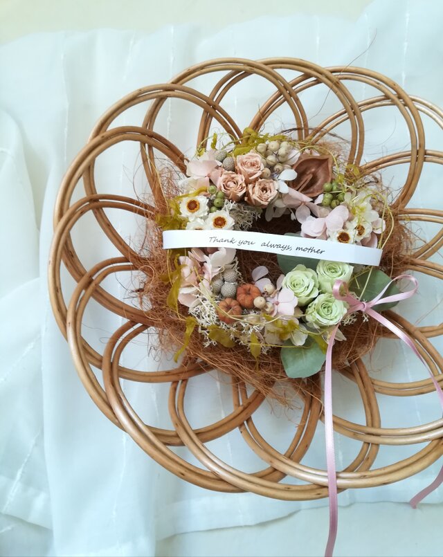 花かごwreath(メッセージ入り)