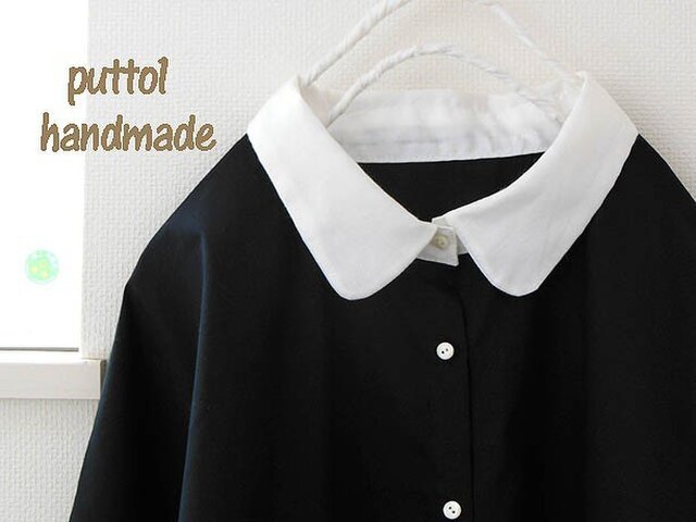 sold out☆ネイビーのコットン♪オフショルダーのワンピースの画像1枚目