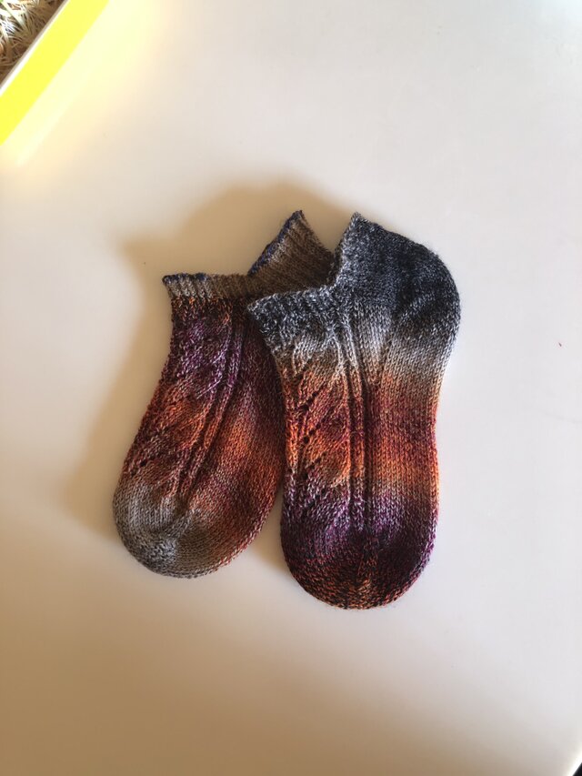 No.313春ショートソックス　南国の夕陽