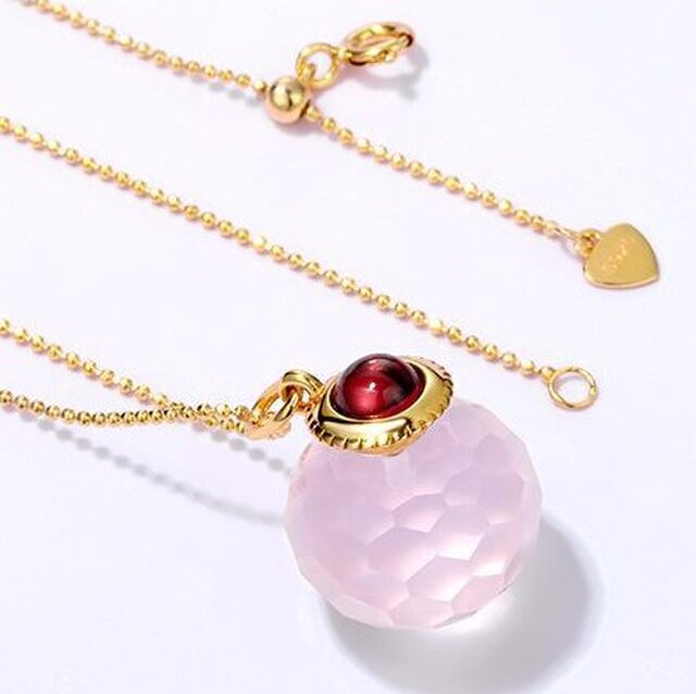受注制作＞香水瓶のペンダント おしゃれ 普段使い ローズクォーツ