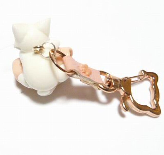 にゃんこのしっぽ○桜餅キーホルダー〇桜〇ターキッシュアンゴラ〇猫