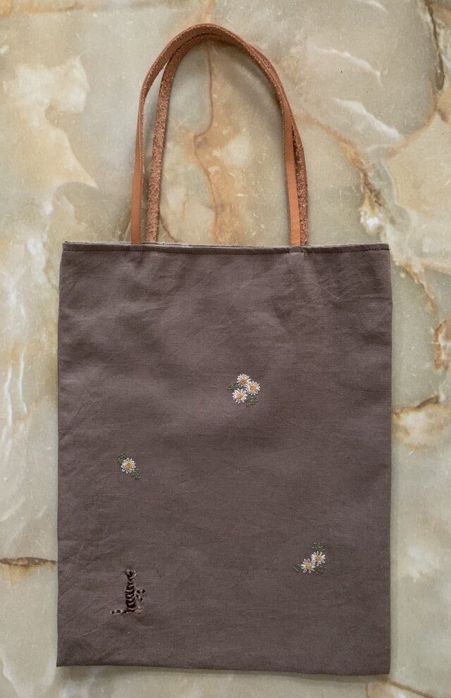 ミニバッグ　キジトラたちとマーガレット