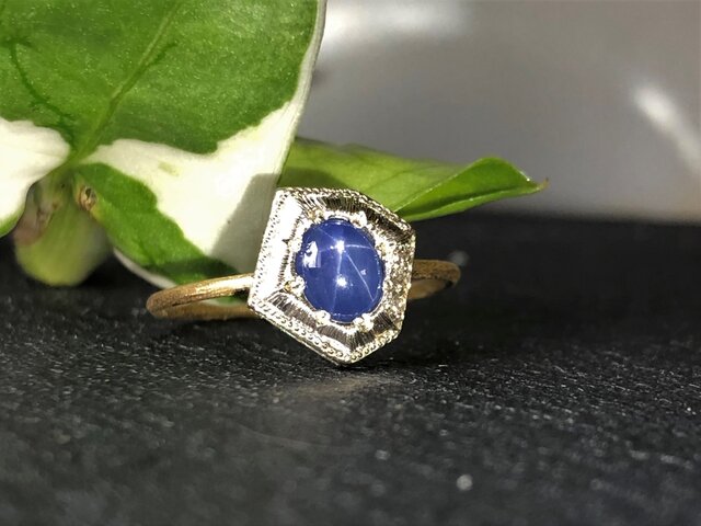 Fragment Star Sapphire ring FMR-7L K18YG*K10WGの画像1枚目