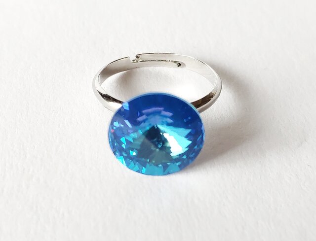 スワロフスキー クリスタル ロイヤルブルー ディライト 12mm リング