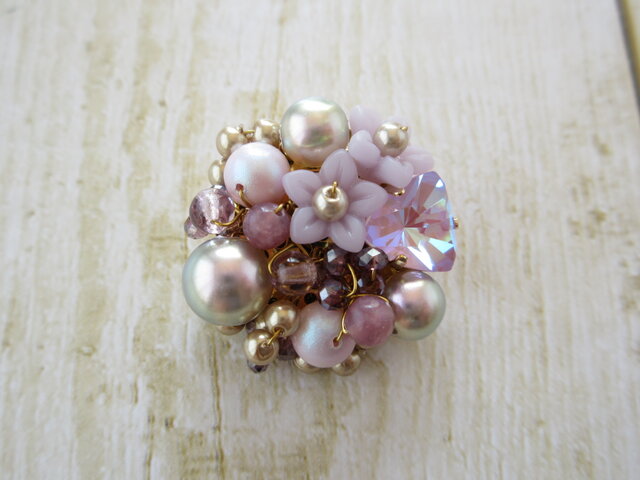 Brooch mini お花 スワロフスキー(K0885)の画像1枚目