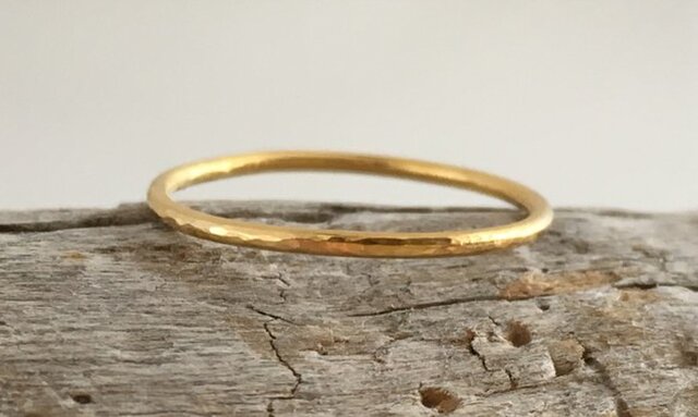 K24 Pure Gold Ring◇純金の指輪/リング 3（1ｍｍ幅） | iichi ハンドメイド・クラフト作品・手仕事品の通販
