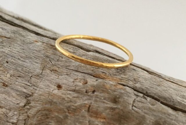 K24 Pure Gold Ring◇純金の指輪/リング 3（1ｍｍ幅） iichi  日々の暮らしを心地よくするハンドメイドやアンティークのマーケットプレイス