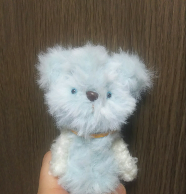 薄水色のテディベアの画像1枚目