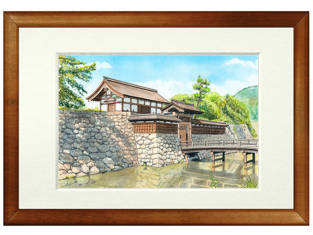 世界で1枚の絵 水彩画原画「松代城」の画像1枚目