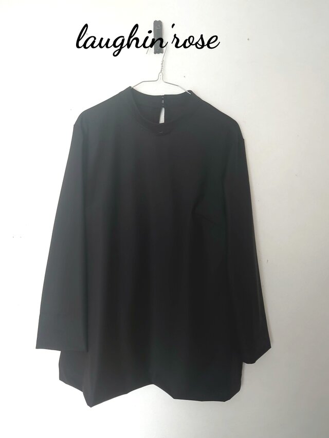 ＊BAHARIVEウール☆ラッフルボウタイブラウス(ブラック)