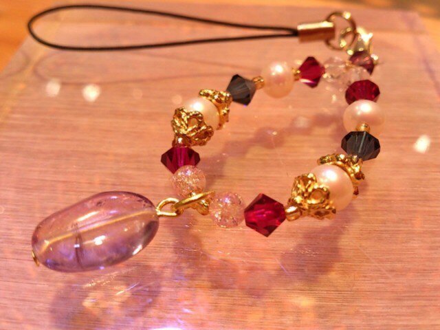 魔法使いのストラップ (アメトリン×水晶)の画像1枚目