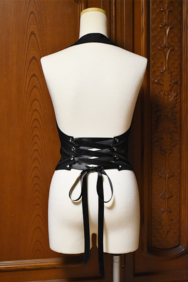 S様専用 バックレースアップブラックカマーベスト2点セット Iichi ハンドメイド クラフト作品 手仕事品の通販