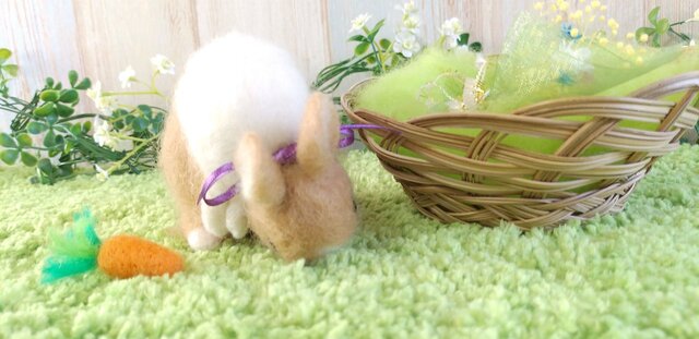 セール】羊毛うさぎM*ダッチオレンジ*立ち耳*食ふん | iichi 日々の