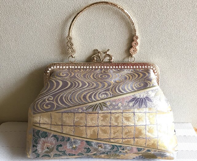がまぐちバッグ・クリムト風 黄金時代・4 ・うさぎさん金具の画像1枚目