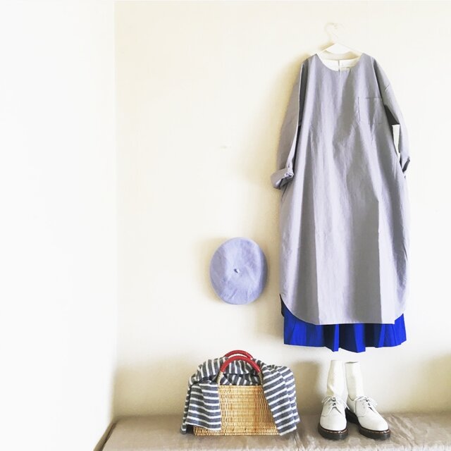 コットン100シンプルワンピース(グレー)の画像1枚目