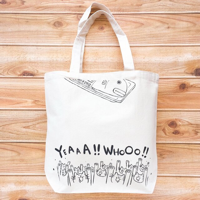 よだれ猫　内ポケット付 キャンバス トート