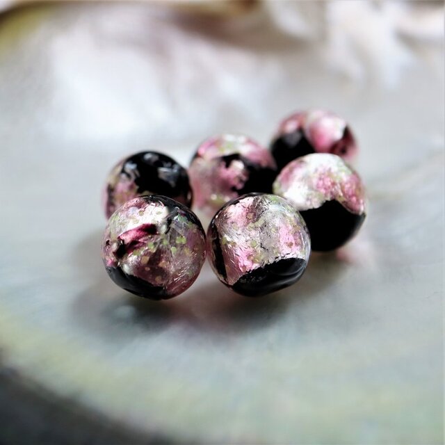 男女兼用 ブレスレット とんぼ玉 12mm ほたる玉 ガラス ビーズ