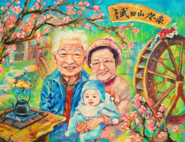 F6 記念日の似顔絵プレゼント☆大切な風景と共に☆ | iichi 日々の