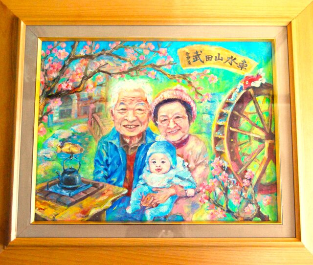 F6 記念日の似顔絵プレゼント☆大切な風景と共に☆ | iichi 日々の