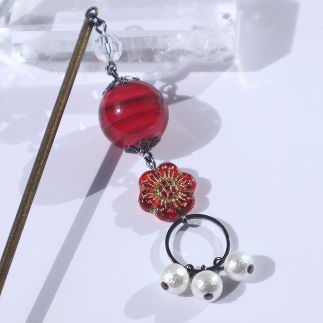 かんざし 一本 とんぼ玉 普段使いにもおすすめ 大阪のガラス工芸品