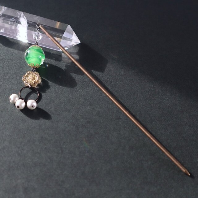 かんざし 一本 とんぼ玉 普段使いにもおすすめ 大阪のガラス工芸品