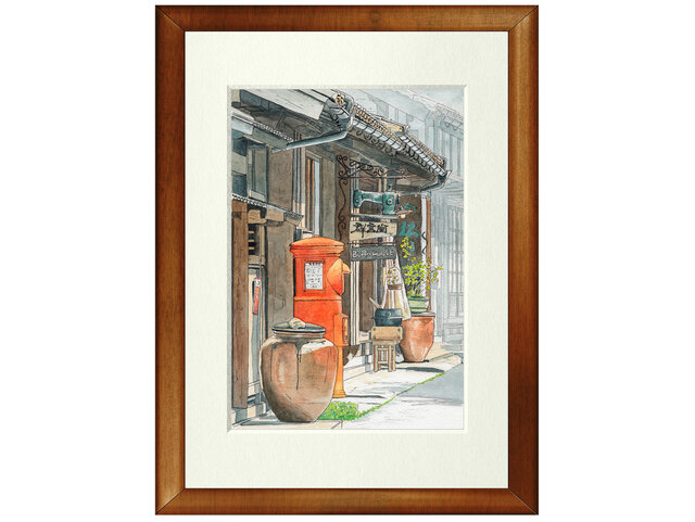 世界で1枚の絵 水彩画原画「石見銀山」の画像1枚目
