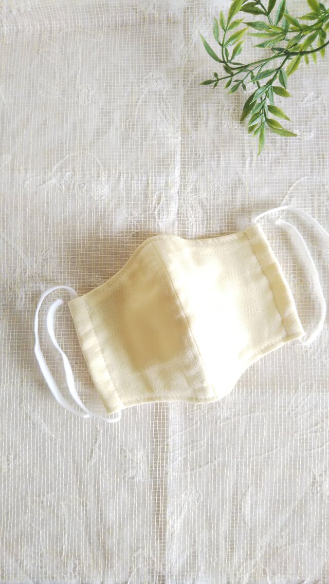 子供用ガーゼマスク＊クリームイエロー＊