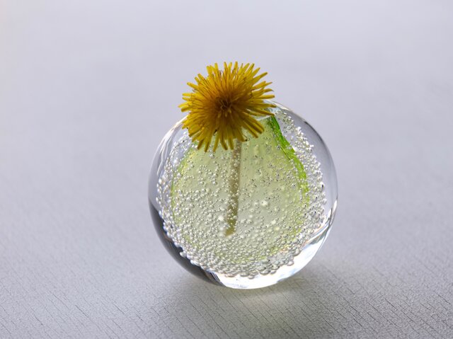 泡の一輪挿(レモンイエロー)の画像1枚目