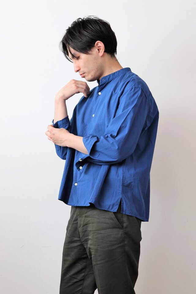 【 Men's 】ひなたシャツスタンド /染め BLUEの画像1枚目