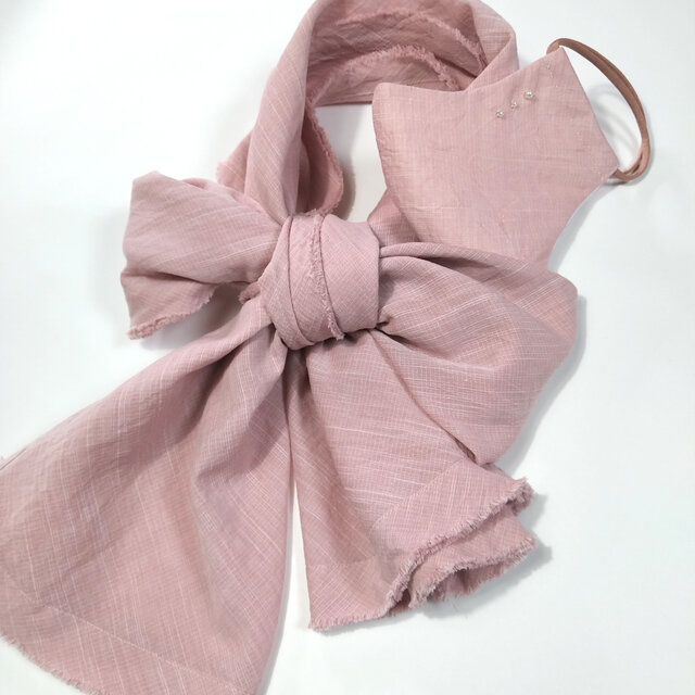 マスクとストールのセットpinkの画像1枚目