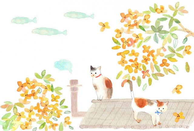 猫と金木犀の画像1枚目
