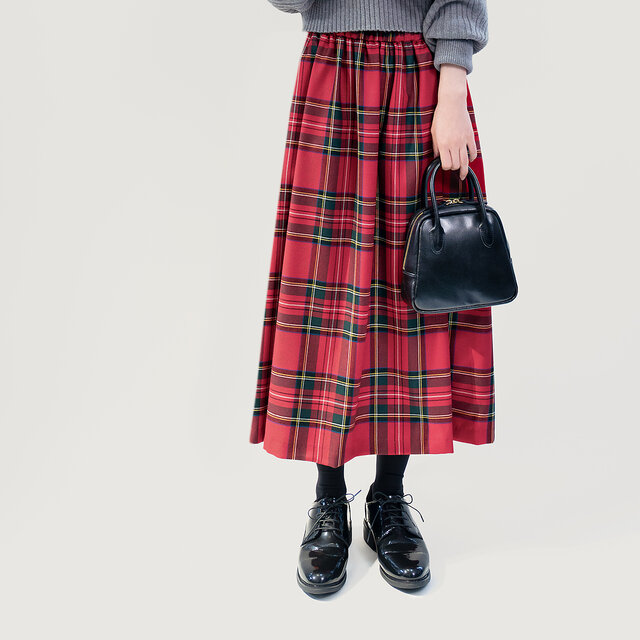 ●終売SALE15％OFF●上質なタータンをまとう ロングスカート 赤 ロイヤルスチュアート ●MARION-SK●
