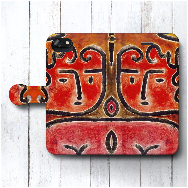 【パウル クレー 熱血少女】スマホケース手帳型 全機種対応 iPhone11 AQUOS