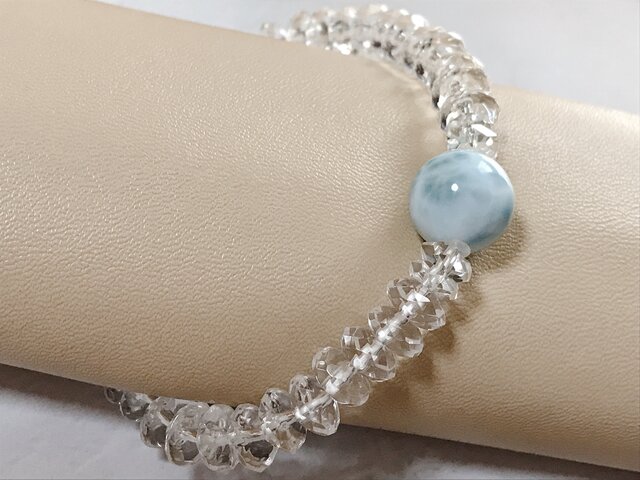 大ぶり一粒ラリマーブレスレット | iichi 日々の暮らしを心地よくする