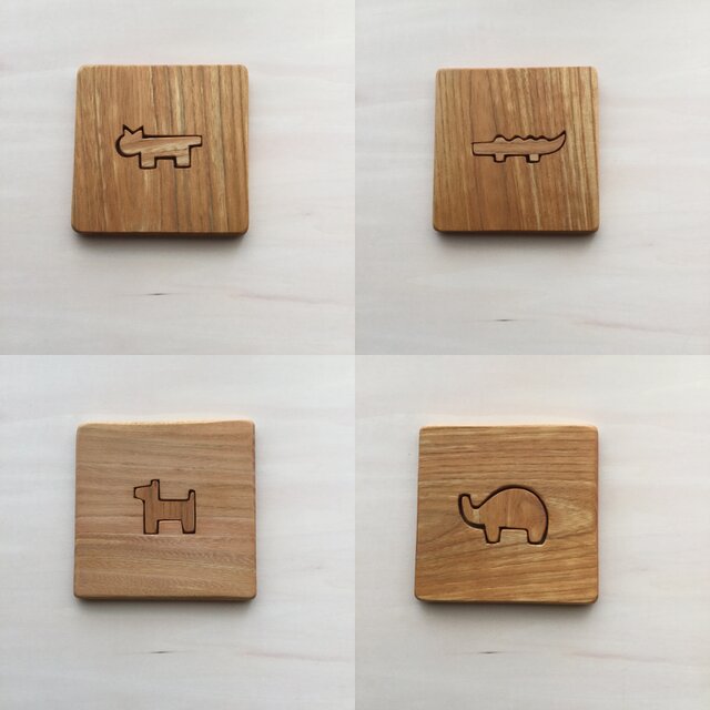 【受注制作】どうぶつコースターの画像1枚目