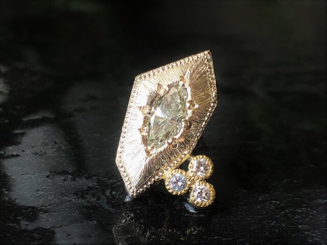 Fragment YellowDiamond Earring(ピアス) FME-01L K18*K10WGの画像1枚目