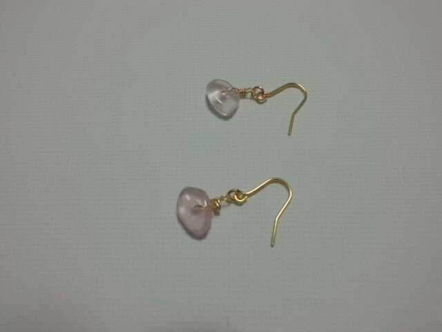 ☆マダガスカル産ローズクオーツピアス☆の画像1枚目