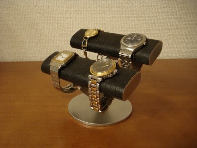 腕時計 インテリア ブラックダブル楕円パイプ腕時計スタンド | iichi