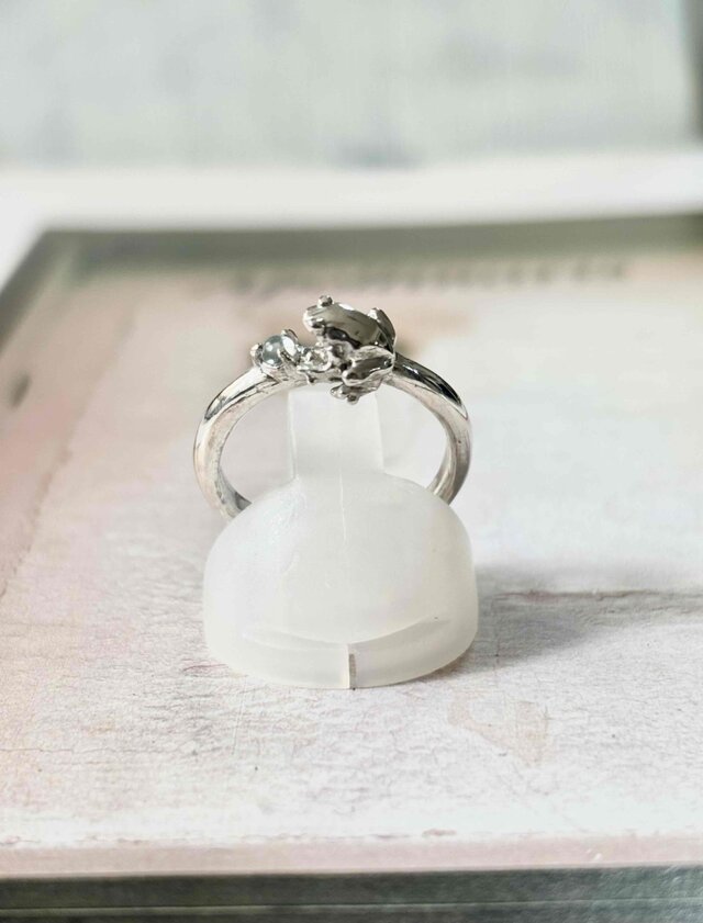 カエル シルバー925リング アクアマリン silver カエル シルバー925リング アクアマリン silver 【公式通販】