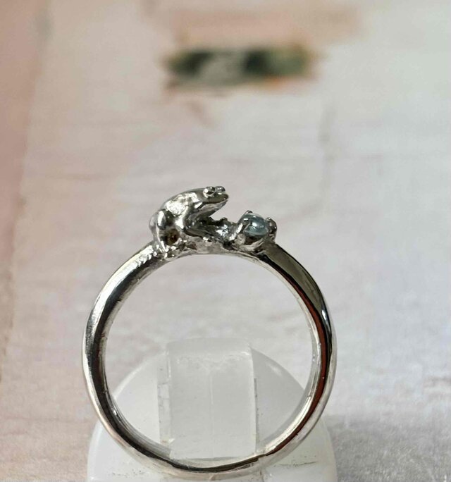 カエル シルバー925リング アクアマリン silver 【公式通販】