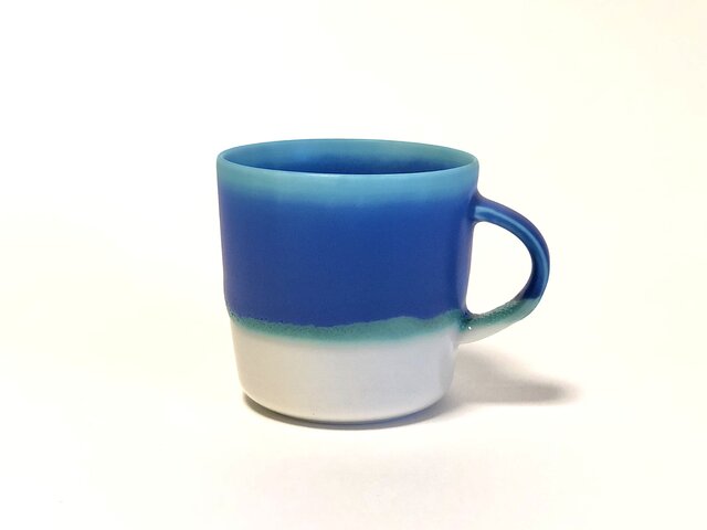 Mug cup M / Blue×transparentの画像1枚目