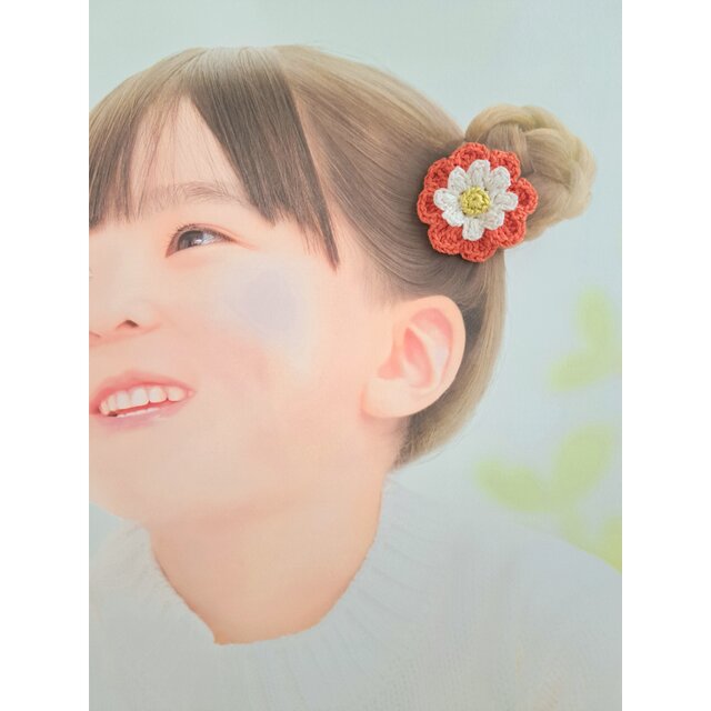 New！選べる！コットン糸で編むナチュラル雰囲気のお花ヘアゴム