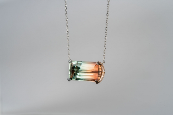 Januka バイカラートルマリン　ネックレス バイカラートルマリンダイヤネックレス | iichi 日々の暮らしを