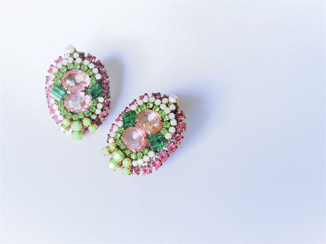 ヴィンテージビジューイヤリング vintage earrings bijou <ER1-0420>の画像1枚目